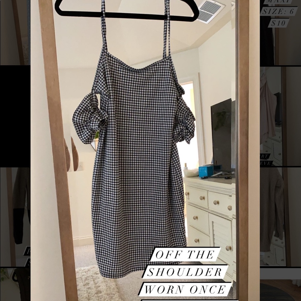 Black and white checkered dress